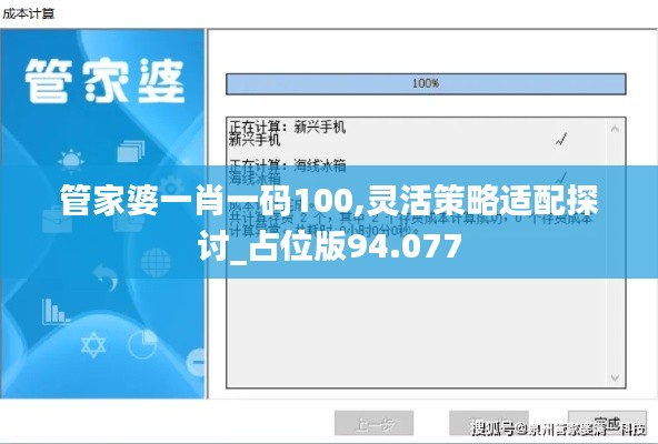 管家婆一肖一码100,灵活策略适配探讨_占位版94.077