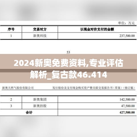 2024新奥免费资料,专业评估解析_复古款46.414