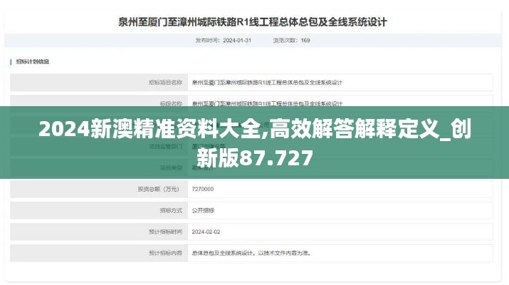 2024新澳精准资料大全,高效解答解释定义_创新版87.727