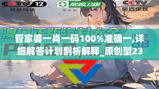 管家婆一肖一码100%准确一,详细解答计划剖析解释_原创型23.402