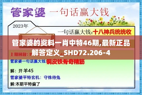 管家婆的资料一肖中特46期,最新正品解答定义_SHD72.206-4