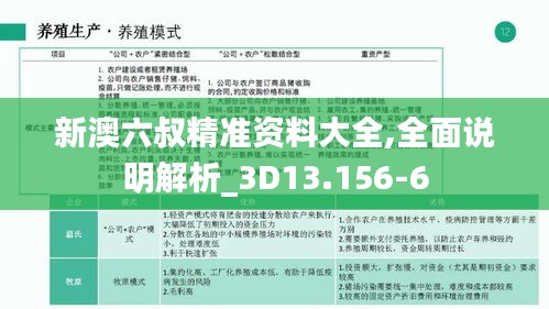 新澳六叔精准资料大全,全面说明解析_3D13.156-6