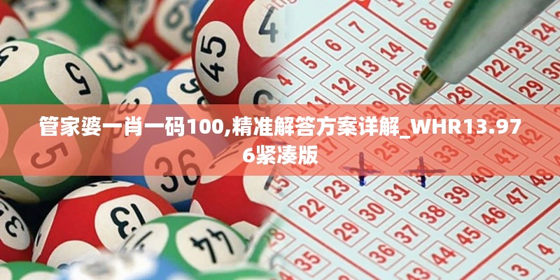 管家婆一肖一码100,精准解答方案详解_WHR13.976紧凑版