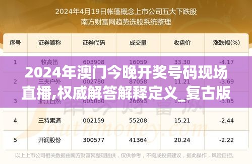 2024年澳门今晚开奖号码现场直播,权威解答解释定义_复古版6.332-9