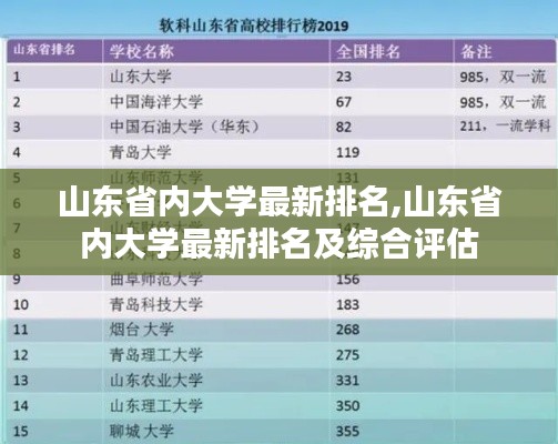 山东省内大学最新排名及综合评估概览