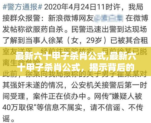 揭秘最新六十甲子杀肖公式真相与公众警示